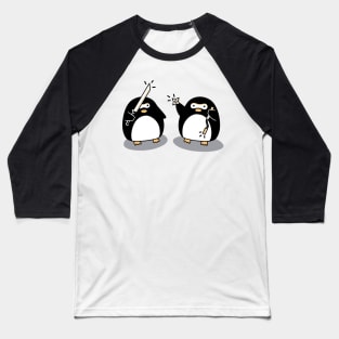 Ninja Penguin Baseball T-Shirt